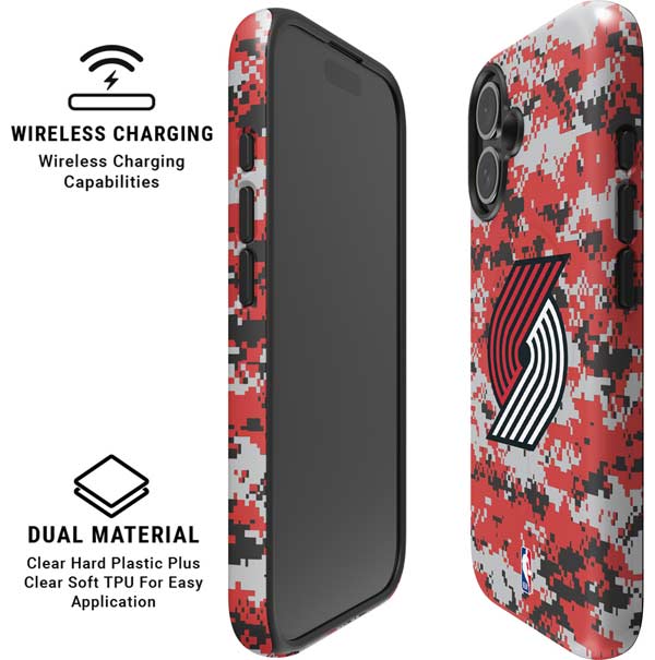 NBA Portland Trail Blazers Digi Camo iPhone 16 Magsafe Impact Case