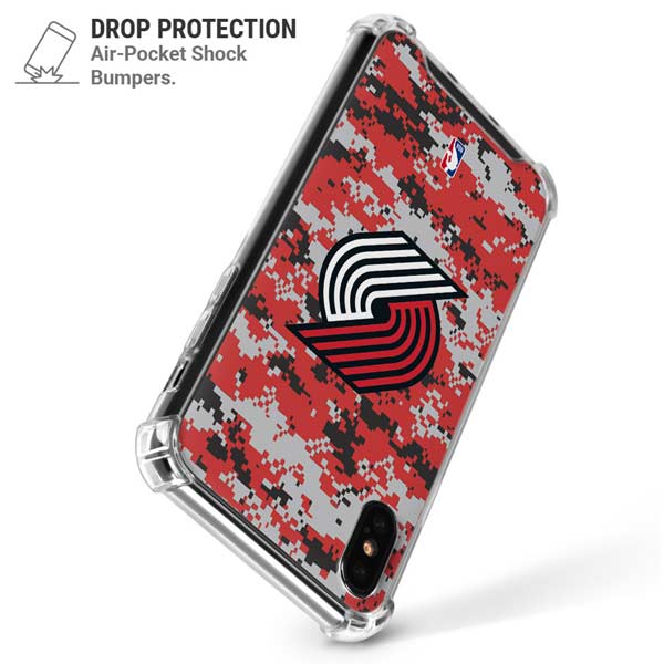 NBA Portland Trail Blazers Digi Camo iPhone X/XS Clear Case