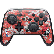NBA Portland Trail Blazers Digi Camo Nintendo Switch 2 (2025) Pro Controller Skin