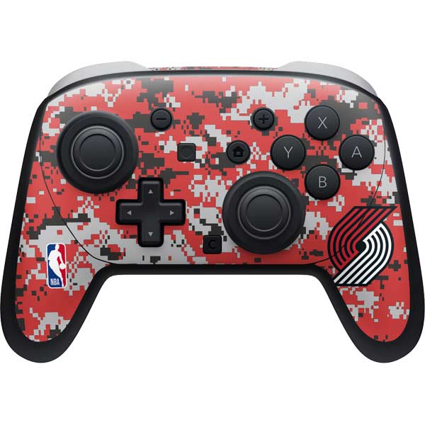 NBA Portland Trail Blazers Digi Camo Nintendo Switch 2 (2025) Pro Controller Skin