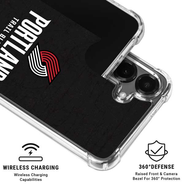 NBA Portland Trail Blazers Distressed Galaxy S26 Plus Clear Case