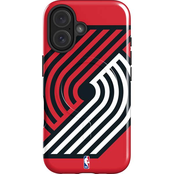 NBA Portland Trail Blazers Large Logo iPhone 16 Plus Magsafe Impact Case