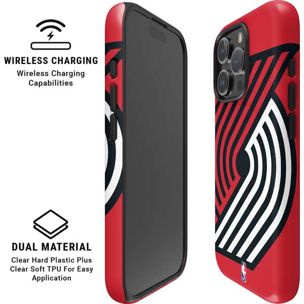 NBA Portland Trail Blazers Large Logo iPhone 16 Pro Magsafe Impact Case