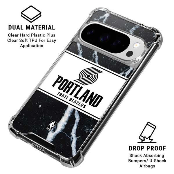 NBA Portland Trail Blazers Marble Google Pixel 10 Pro Clear Case