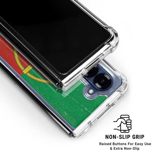 Portugal Flag Distressed Galaxy Z Fold7 Clear Case