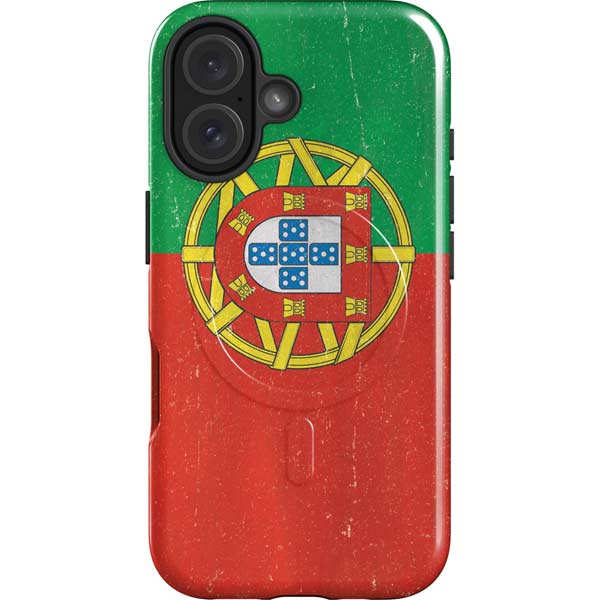 Portugal Flag Distressed iPhone 16 Magsafe Impact Case