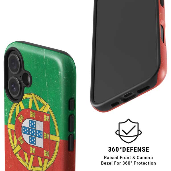 Portugal Flag Distressed iPhone 16 Magsafe Impact Case