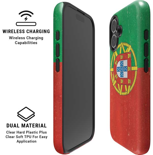 Portugal Flag Distressed iPhone 16 Magsafe Impact Case