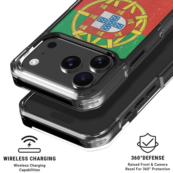 Portugal Flag Distressed iPhone 17 Pro Max MagSafe Case