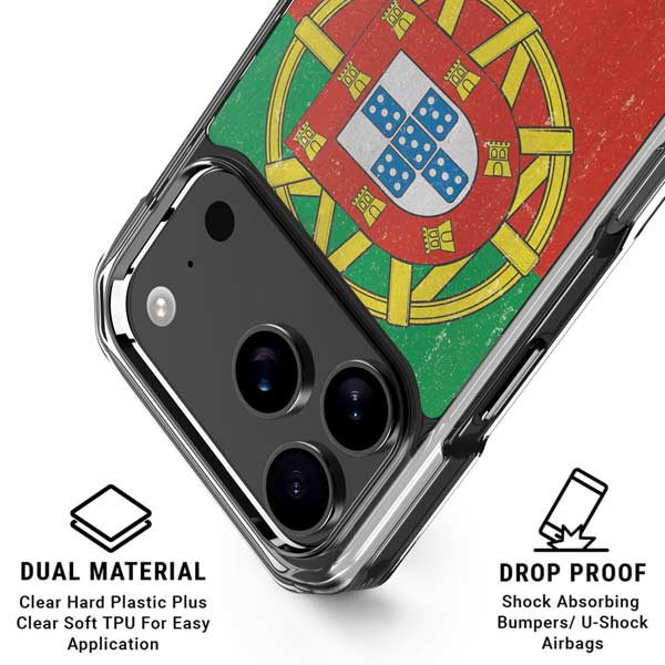 Portugal Flag Distressed iPhone 17 Pro Max MagSafe Case