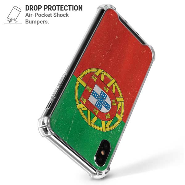 Portugal Flag Distressed iPhone X/XS Clear Case