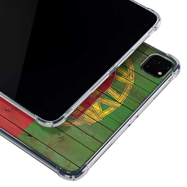 Portuguese Flag Dark Wood iPad Pro 11in (2024) Clear Case