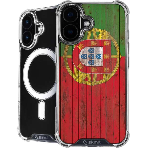 Portuguese Flag Dark Wood iPhone 17 MagSafe Case