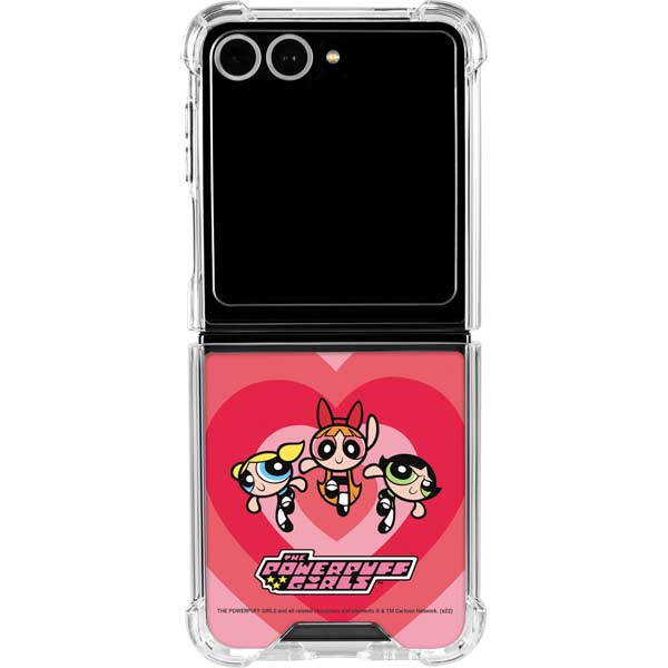 Cartoon Network Powerpuff Girls Hearts Galaxy Z Flip7 Clear Case