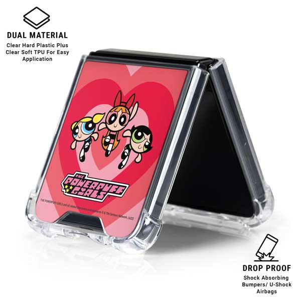 Cartoon Network Powerpuff Girls Hearts Galaxy Z Flip7 Clear Case