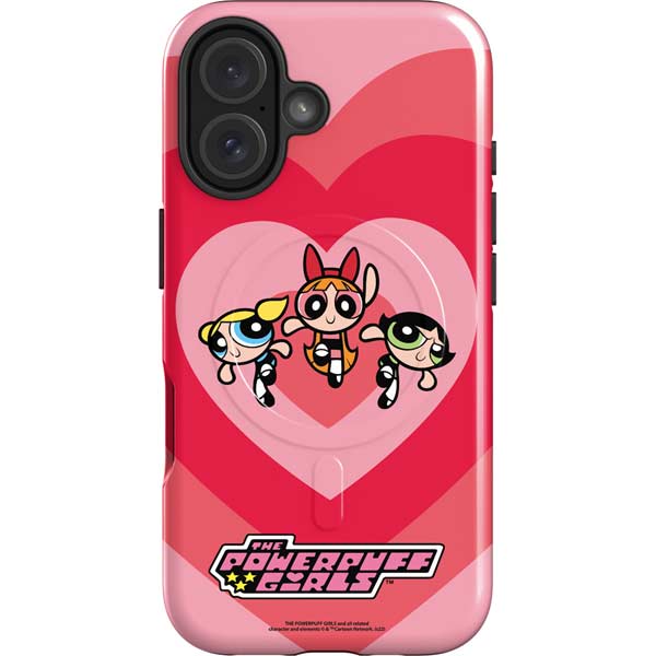 Cartoon Network Powerpuff Girls Hearts iPhone 16 Magsafe Impact Case