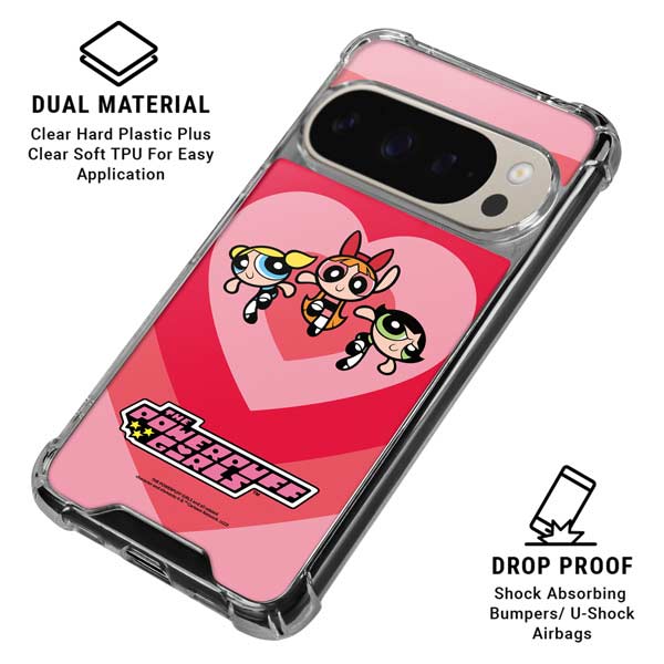 Cartoon Network Powerpuff Girls Hearts Pixel 9 Pro XL Clear Case