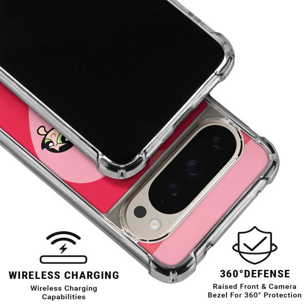 Cartoon Network Powerpuff Girls Hearts Pixel 9 Pro XL Clear Case