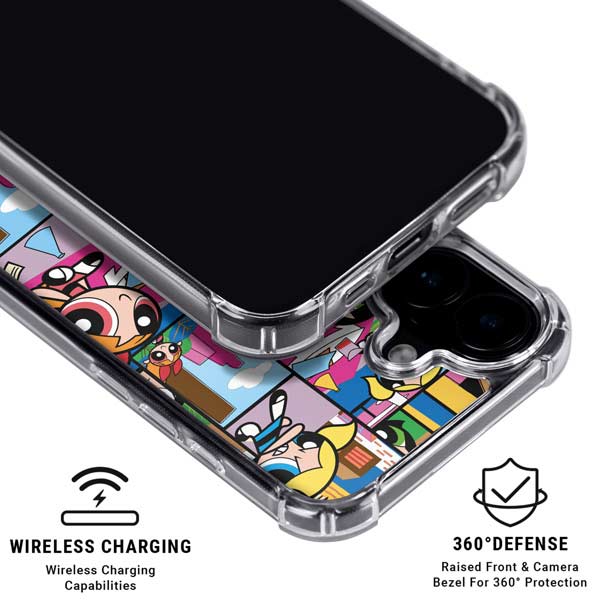 Cartoon Network Powerpuff Girls Patches iPhone 16 Plus Clear Case