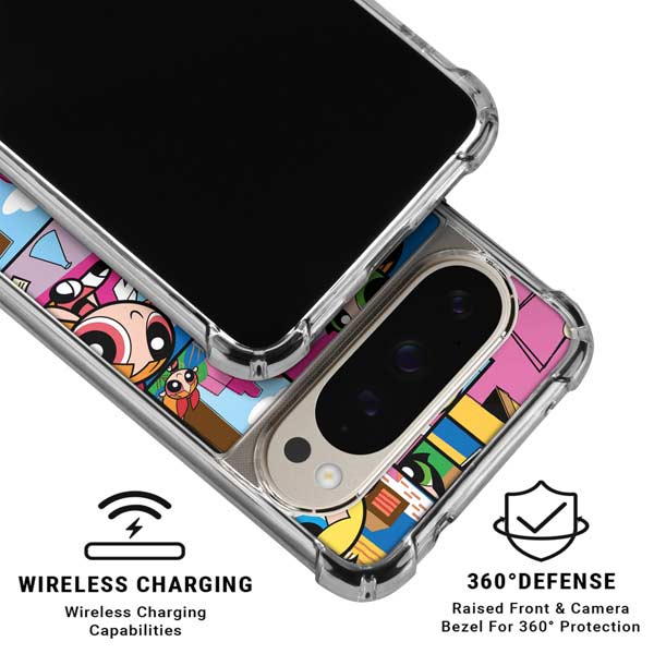 Cartoon Network Powerpuff Girls Patches Pixel 9 Pro XL Clear Case