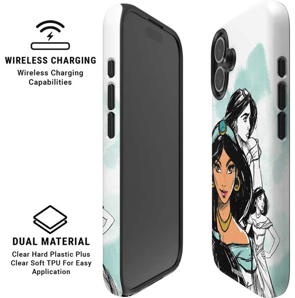 Disney Princess Jasmine Sketch iPhone 16 Magsafe Impact Case