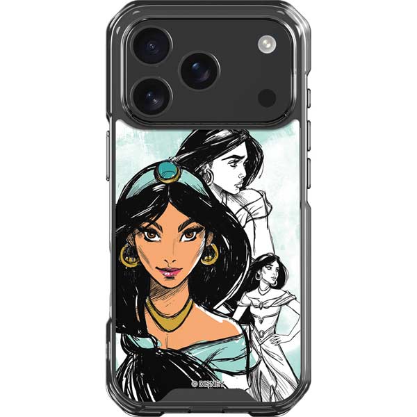 Disney Princess Jasmine Sketch iPhone 17 Pro Clear Case