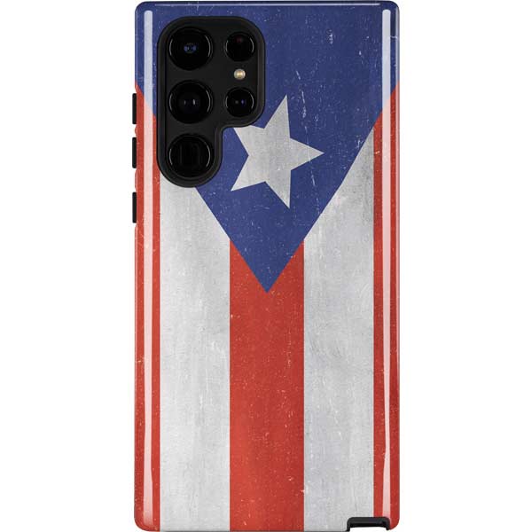 Puerto Rico Flag Distressed Galaxy Cases