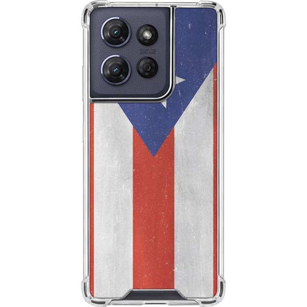 Puerto Rico Flag Distressed Moto G 5G (2025) Clear Case