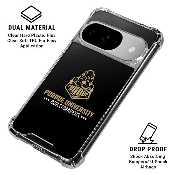 Purdue University Boilermakers Signature Logo Google Pixel 10 Clear Case
