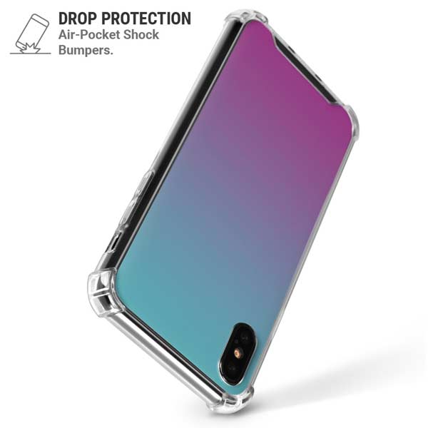 Purple and Blue Ombre iPhone X/XS Clear Case