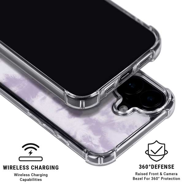 Purple and White Tie Dye iPhone 17 Clear Case