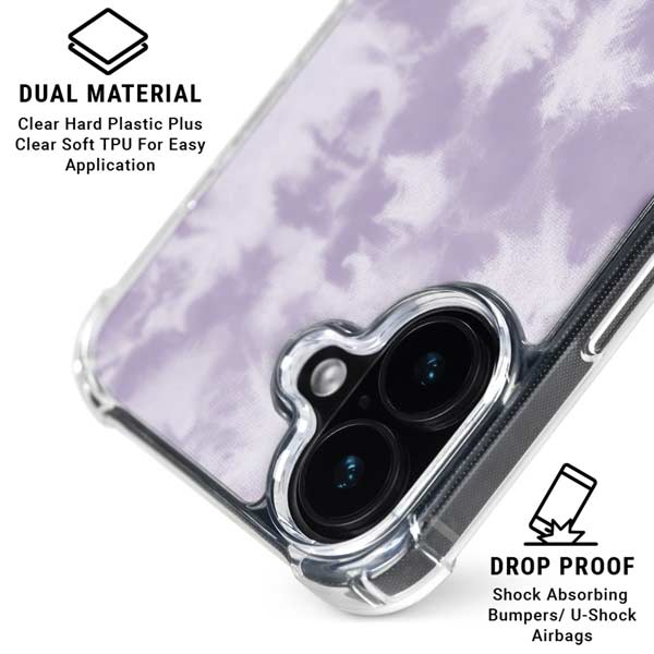 Purple and White Tie Dye iPhone 17 Clear Case