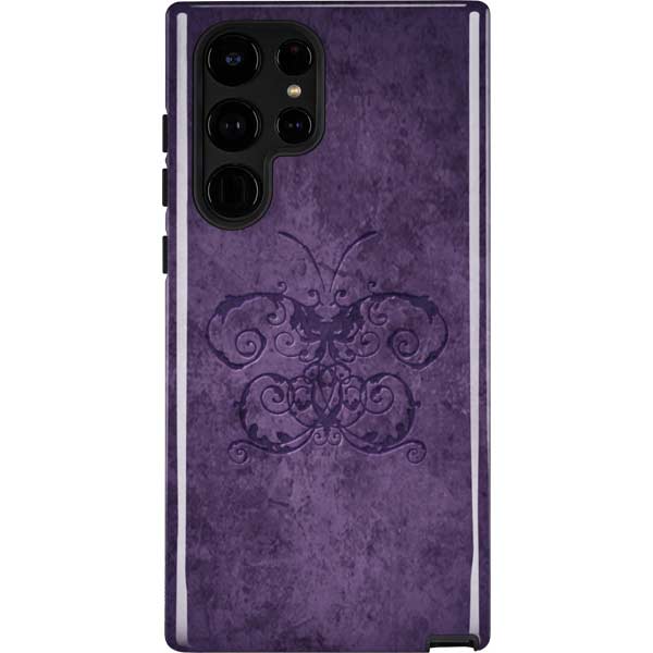 Purple Damask Butterfly by Brigid Ashwood Galaxy Cases