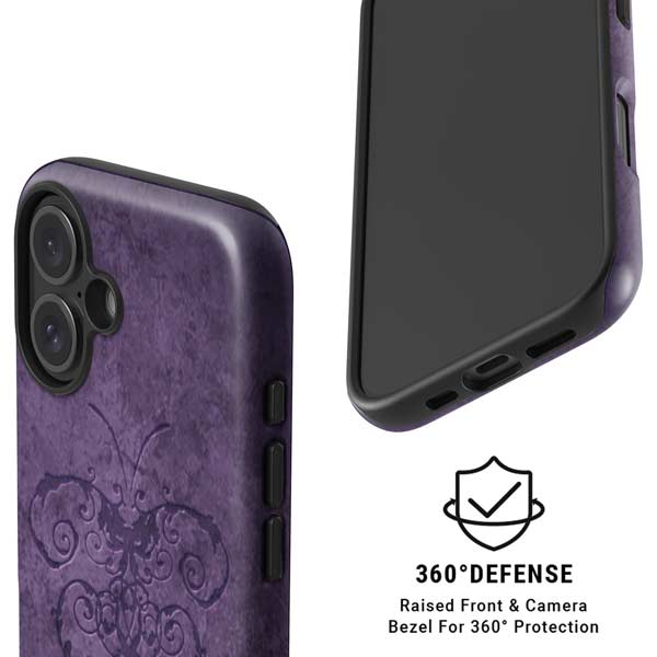 Purple Damask Butterfly by Brigid Ashwood iPhone 16 Magsafe Impact Case