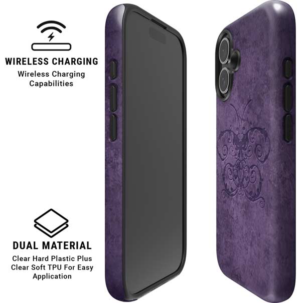 Purple Damask Butterfly by Brigid Ashwood iPhone 16 Plus Magsafe Impact Case