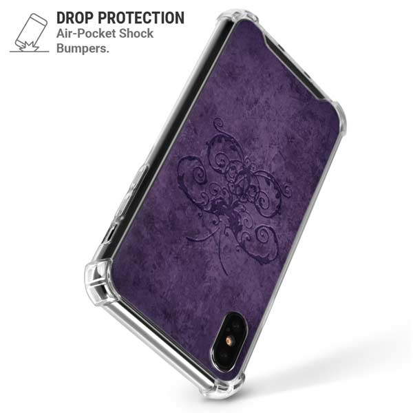 Purple Damask Butterfly by Brigid Ashwood iPhone X/XS Clear Case