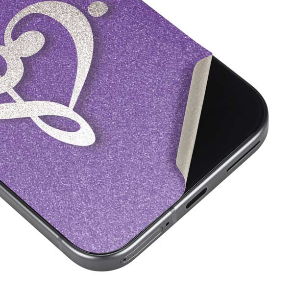 Purple Glitter Musical Heart Google Pixel 10 Pro XL Skin
