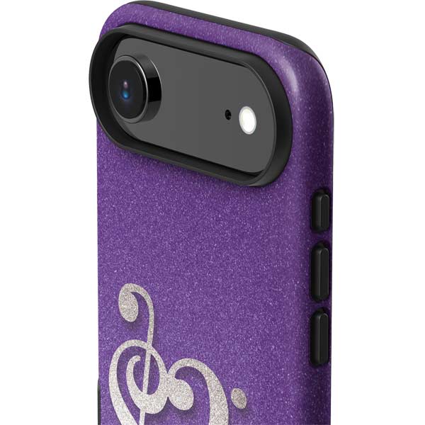 Purple Glitter Musical Heart iPhone 17 Air Impact Case
