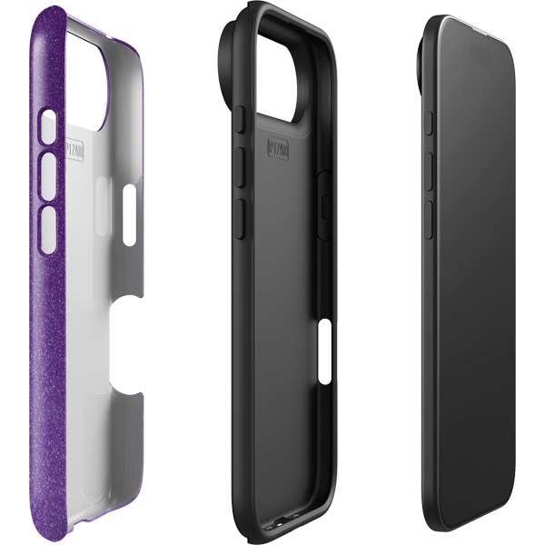Purple Glitter Musical Heart iPhone 17 Air Impact Case