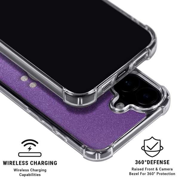 Purple Glitter Musical Heart iPhone 17 MagSafe Case
