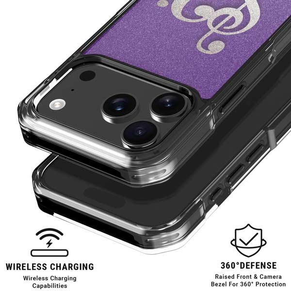 Purple Glitter Musical Heart iPhone 17 Pro Max MagSafe Case
