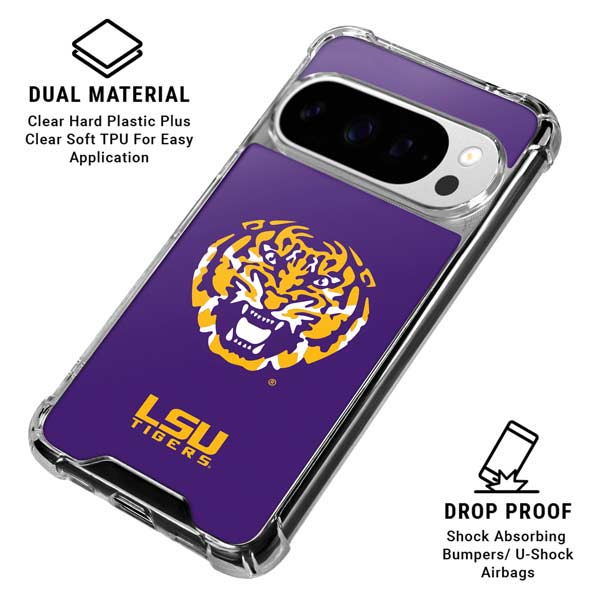 LSU Purple Tiger Mascot Google Pixel 10 Pro Clear Case