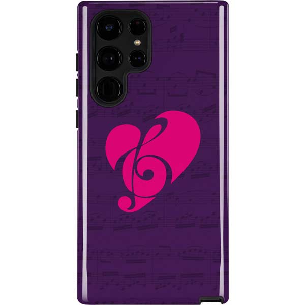 Purple Musical Notes Galaxy Cases