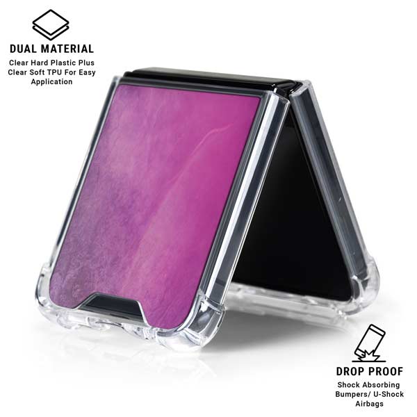 Purple Space Marble Galaxy Z Flip7 Clear Case