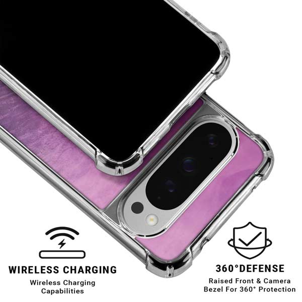 Purple Space Marble Google Pixel 10 Pro XL Clear Case