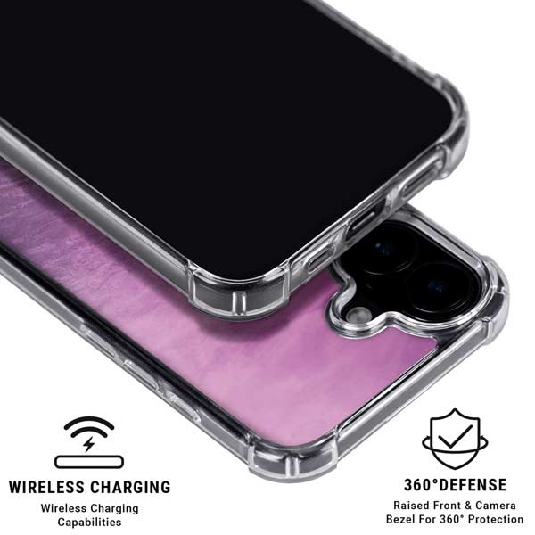 Purple Space Marble iPhone 17 Clear Case