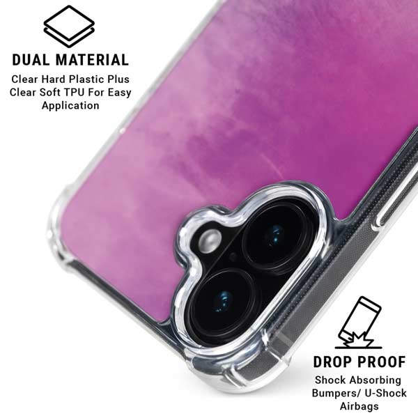 Purple Space Marble iPhone 17 Clear Case