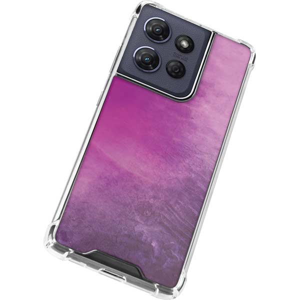 Purple Space Marble Moto G Power 5G (2025) Clear Case