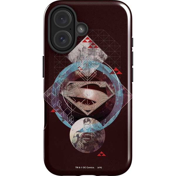 DC Comics Superman Purple Abstract Collage iPhone 16 Magsafe Impact Case