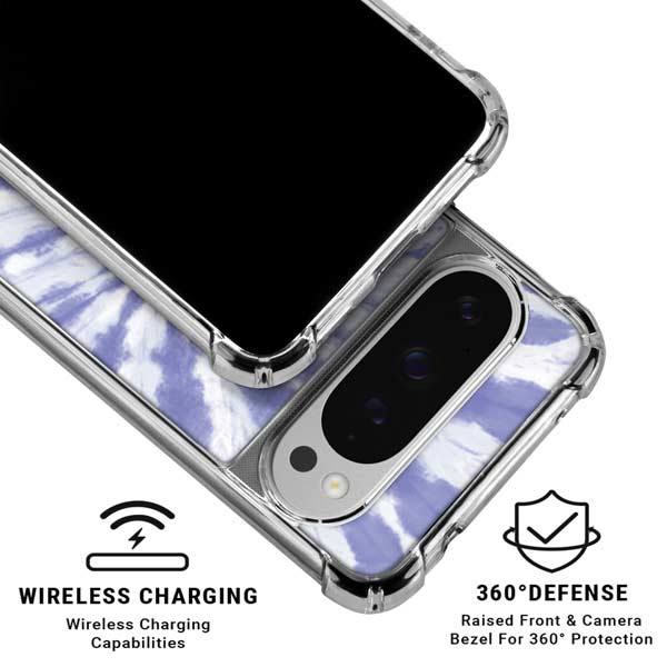Purple Tie Dye Google Pixel 10 Pro Clear Case